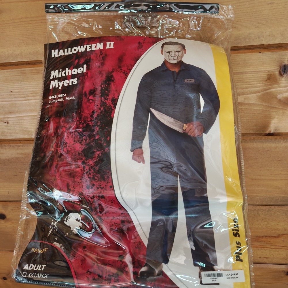 Halloween 2 Michael Myers Costume Blue Jumpsuit & Mask Set, Adult 2XL Polyester